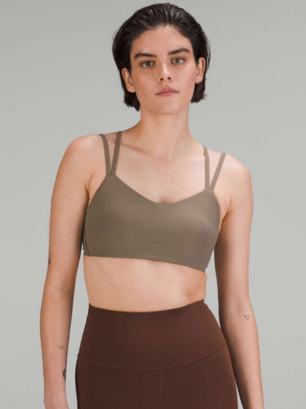 lululemon athletica Like Cloud Ribbed Light-Med Support Bra in Nomad Taupe B-C